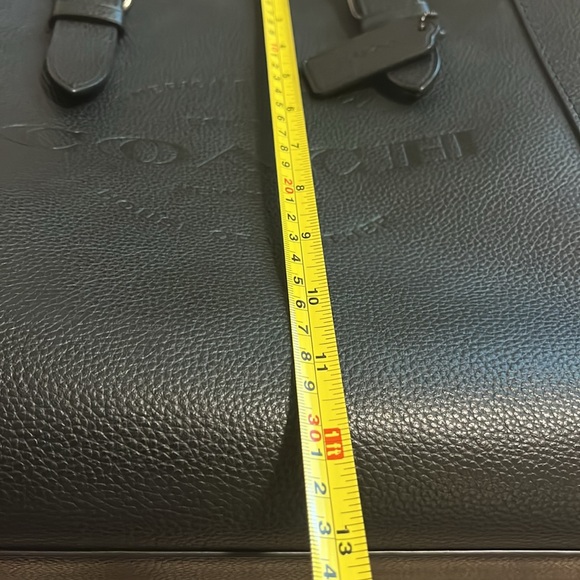 Coach Mens Black Leather Messenger/Laptop Bag - Picture 16 of 16